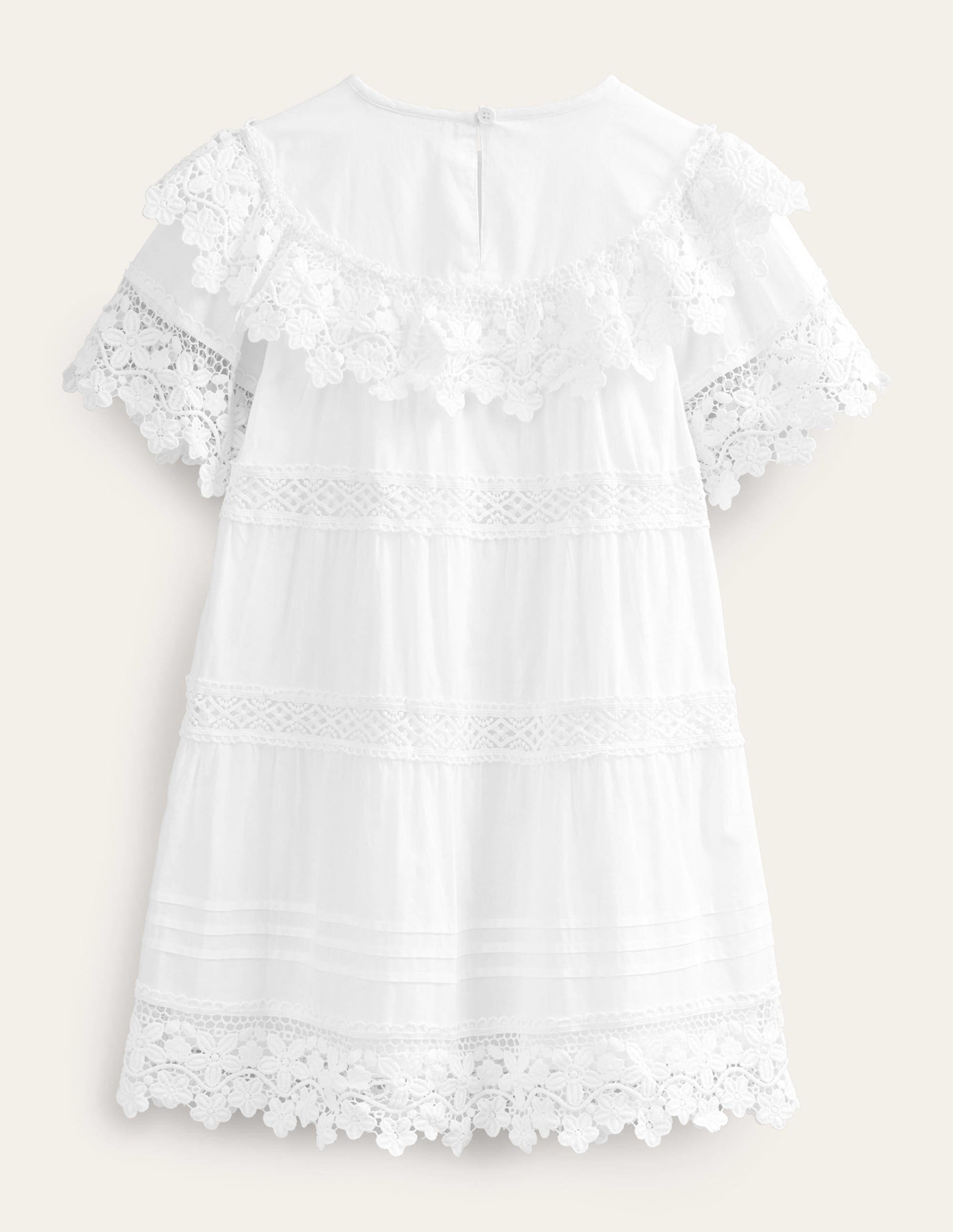 Lace Tiered Dress-White - Image 2