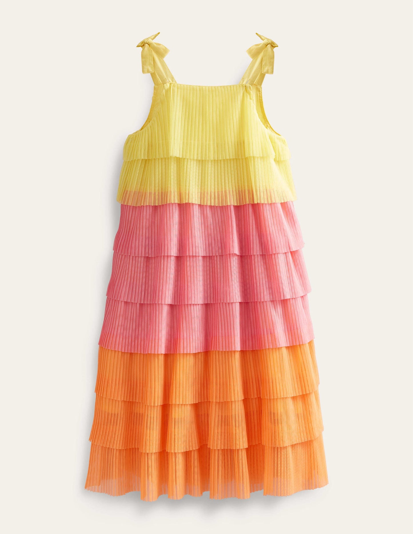 Tiered Ombre Tulle Dress-Peach Punch