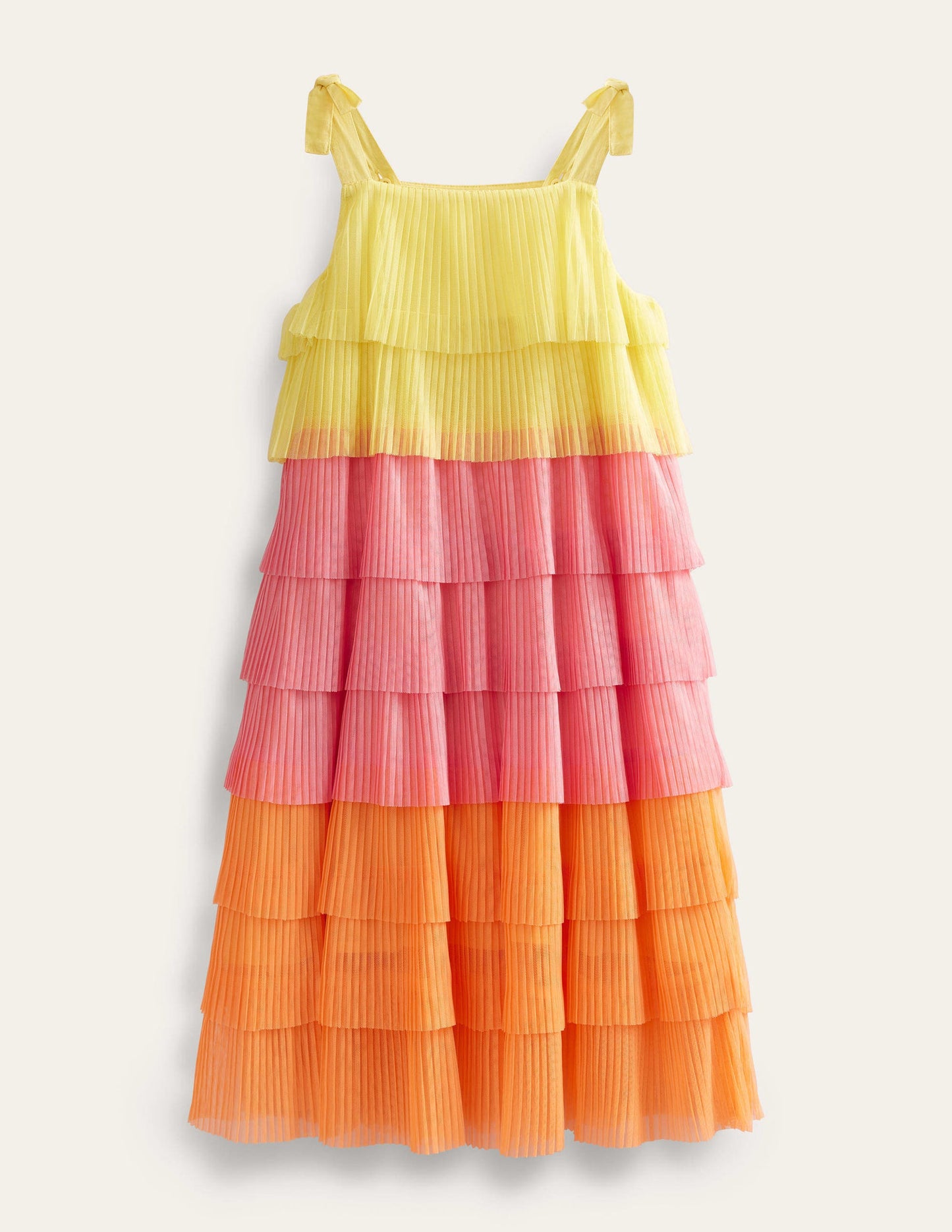Tiered Ombre Tulle Dress-Peach Punch