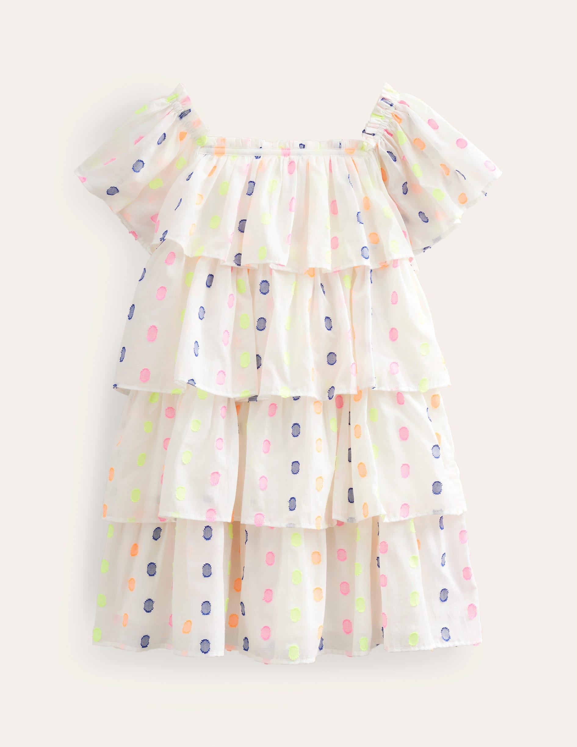 Wing Sleeve Dress-Ivory-1