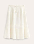 Metallic Maxi Skirt-Ivory