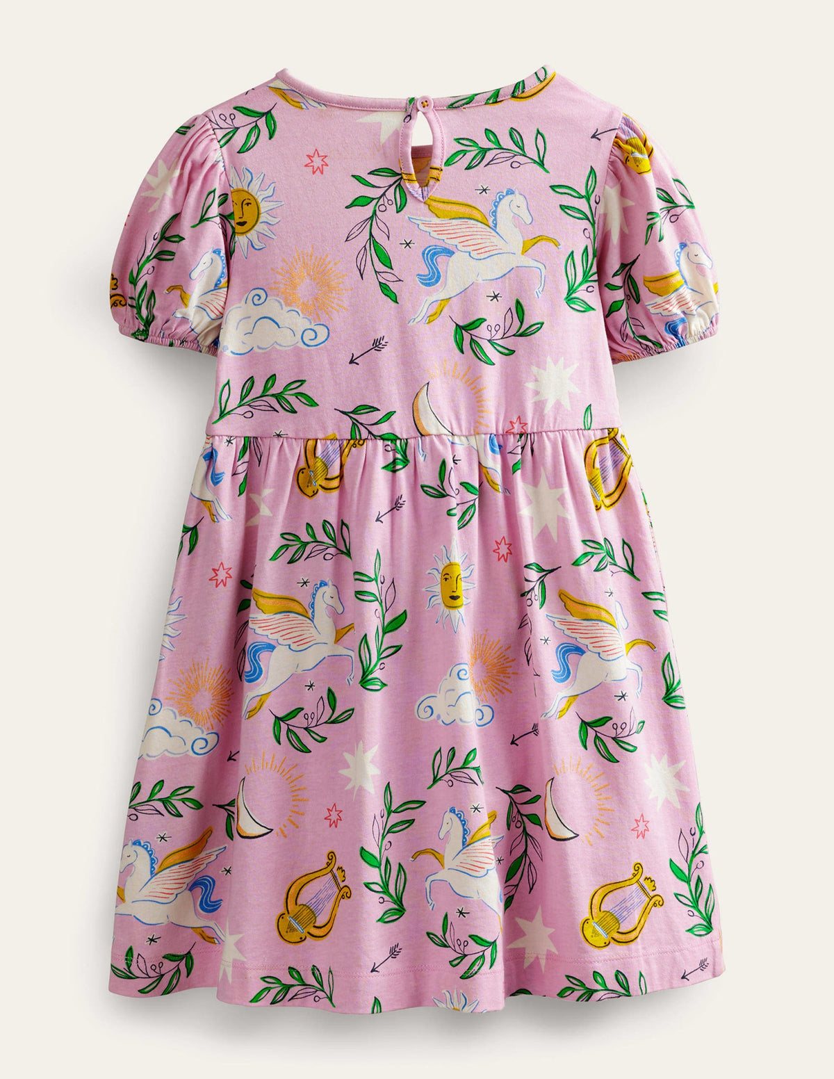 Puff Sleeve Dress-Winsome Pink Greek Toile-2