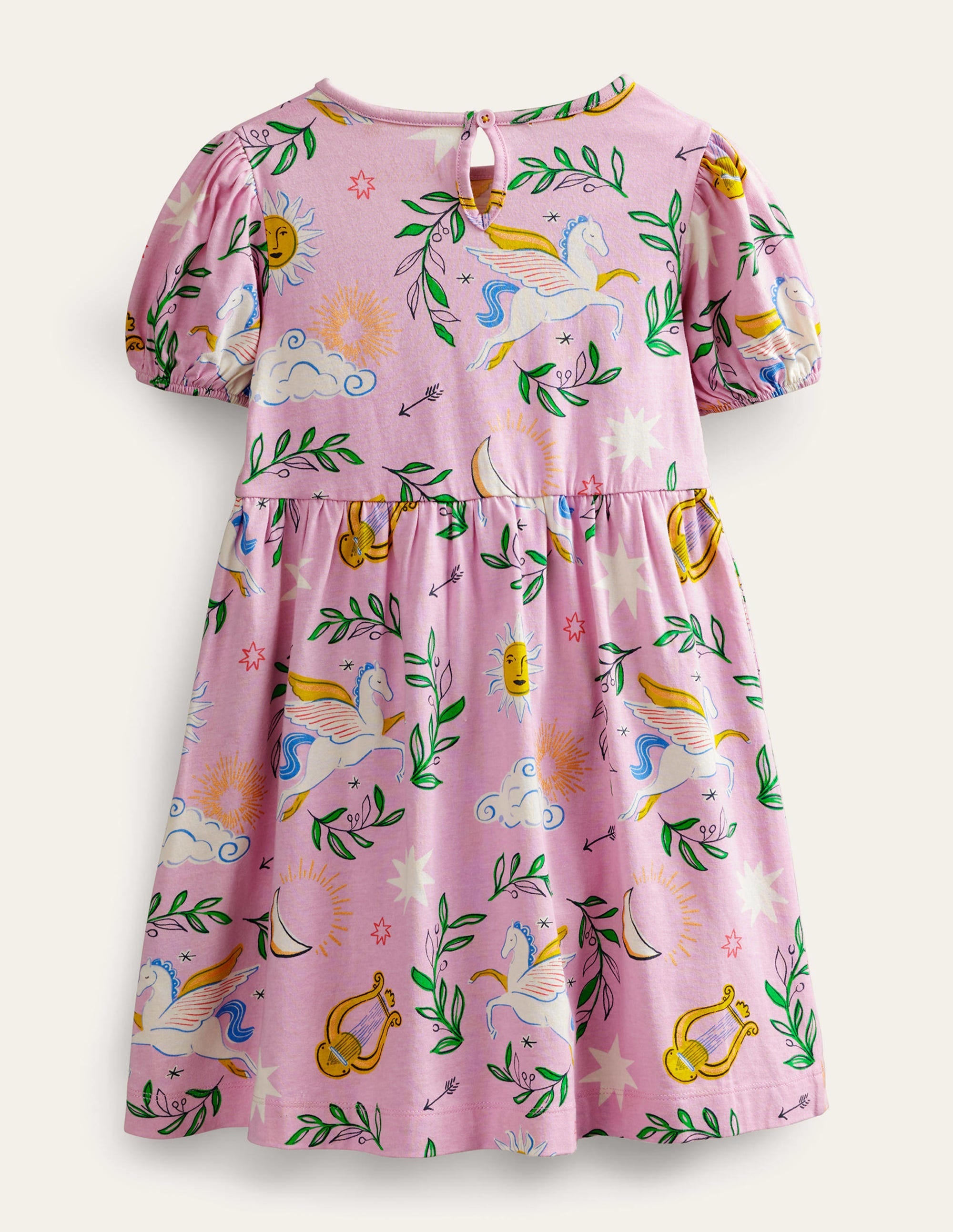 Puff Sleeve Dress-Winsome Pink Greek Toile - Image 2