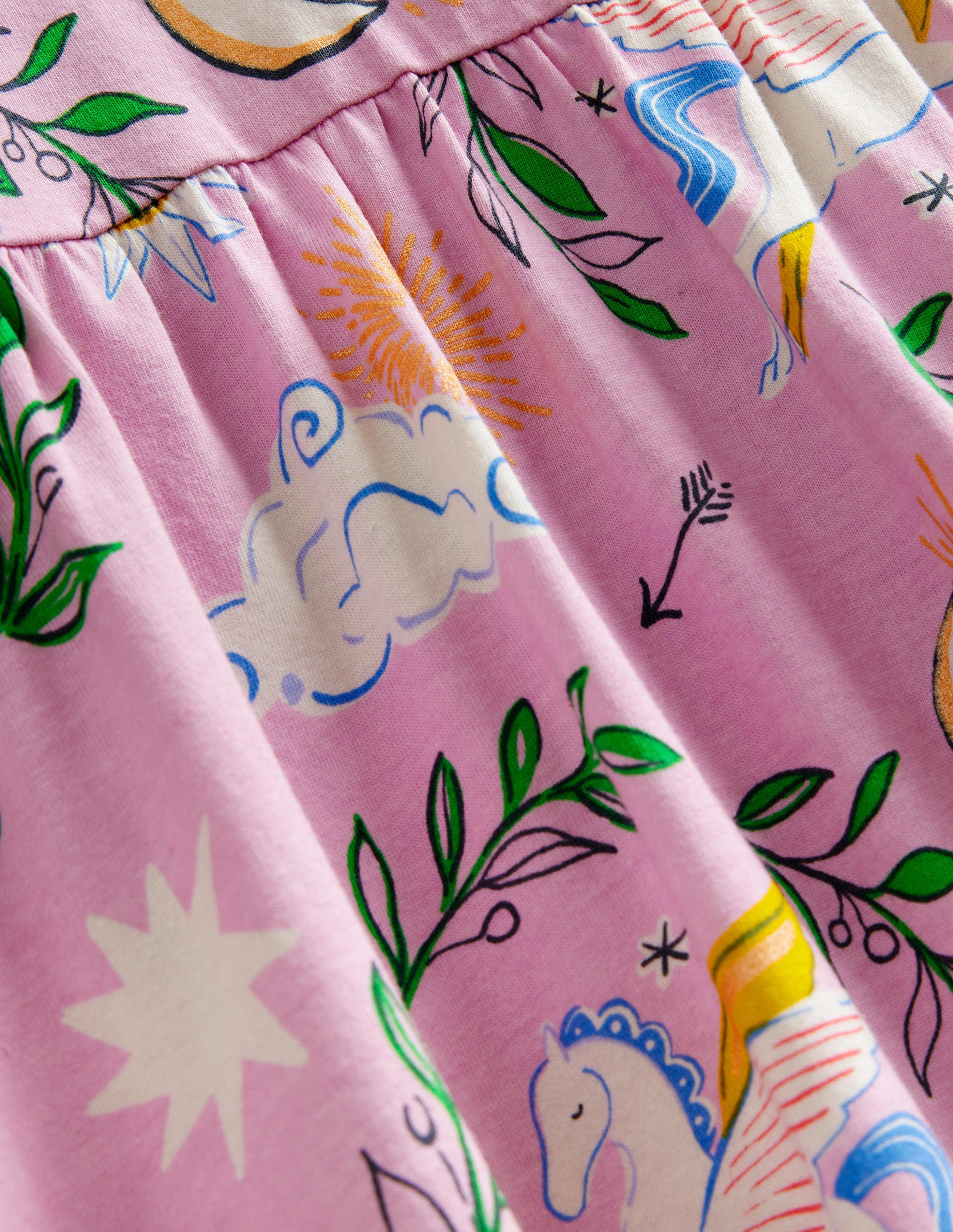 Puff Sleeve Dress-Winsome Pink Greek Toile - Image 3