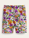 Cycling Shorts-Radiant Orchid Purple Floral