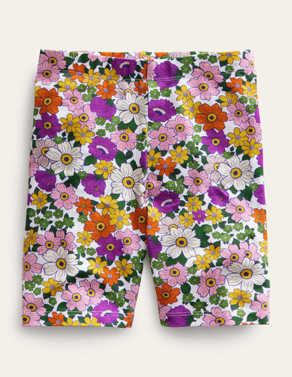 Cycling Shorts-Radiant Orchid Purple Floral-1