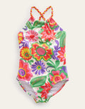 Braided Loop Back Swimsuit-Multi Festival Flower