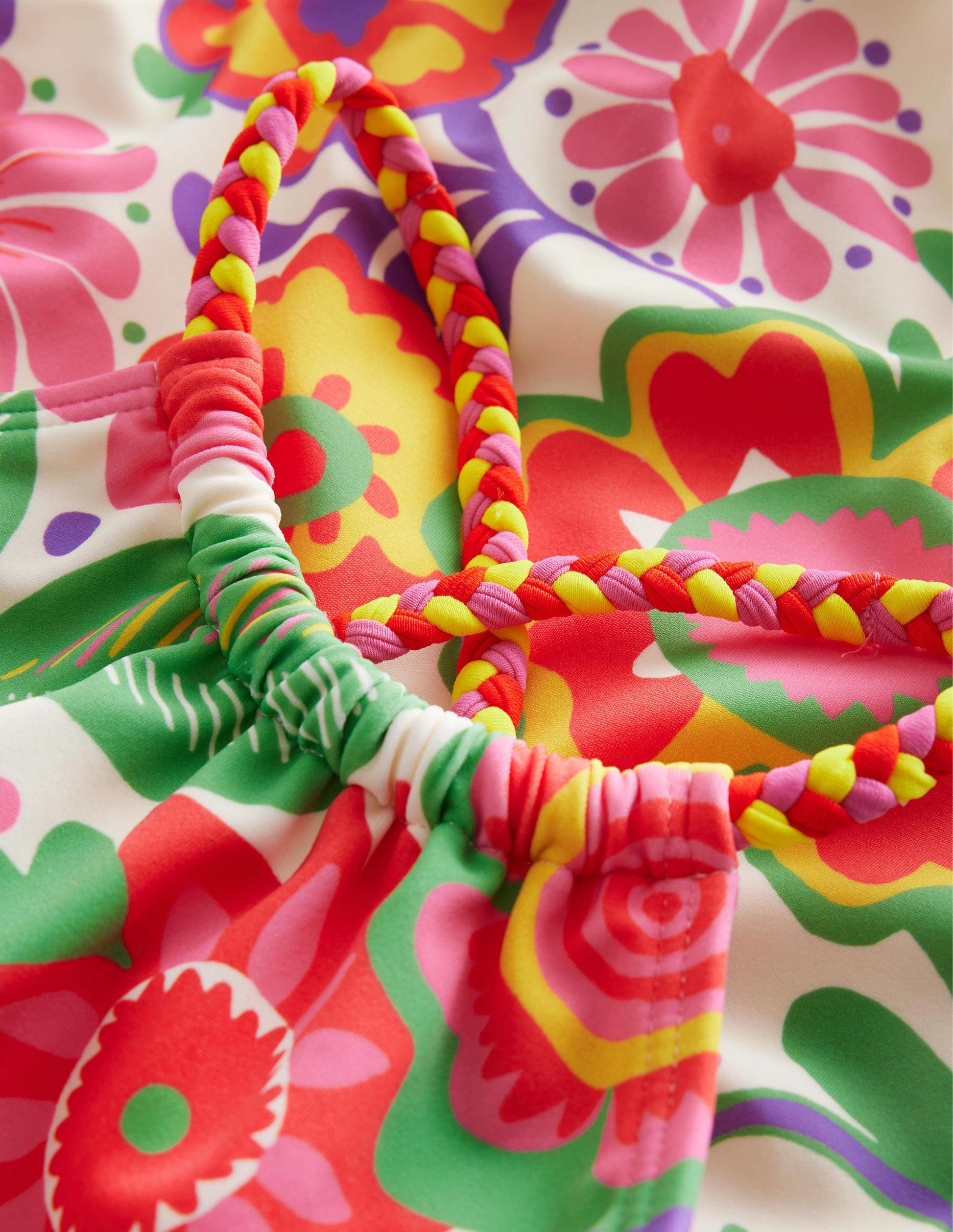 Braided Loop Back Swimsuit-Multi Festival Flower-3