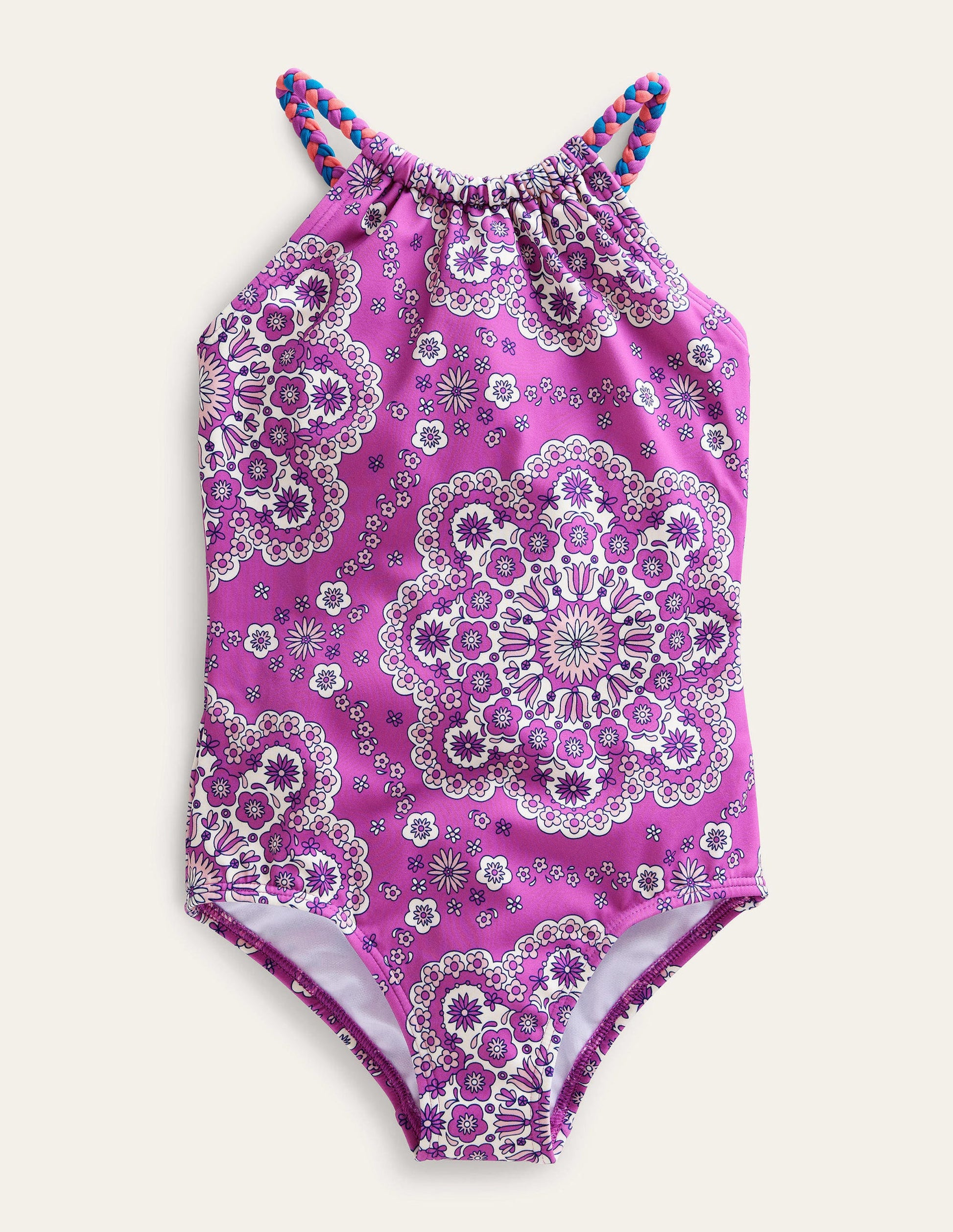 Braided Loop Back Swimsuit-Radiant Orchid Dizzy Daisy-1
