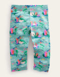 Fun Cropped Leggings-Aqua Sea Mermaids