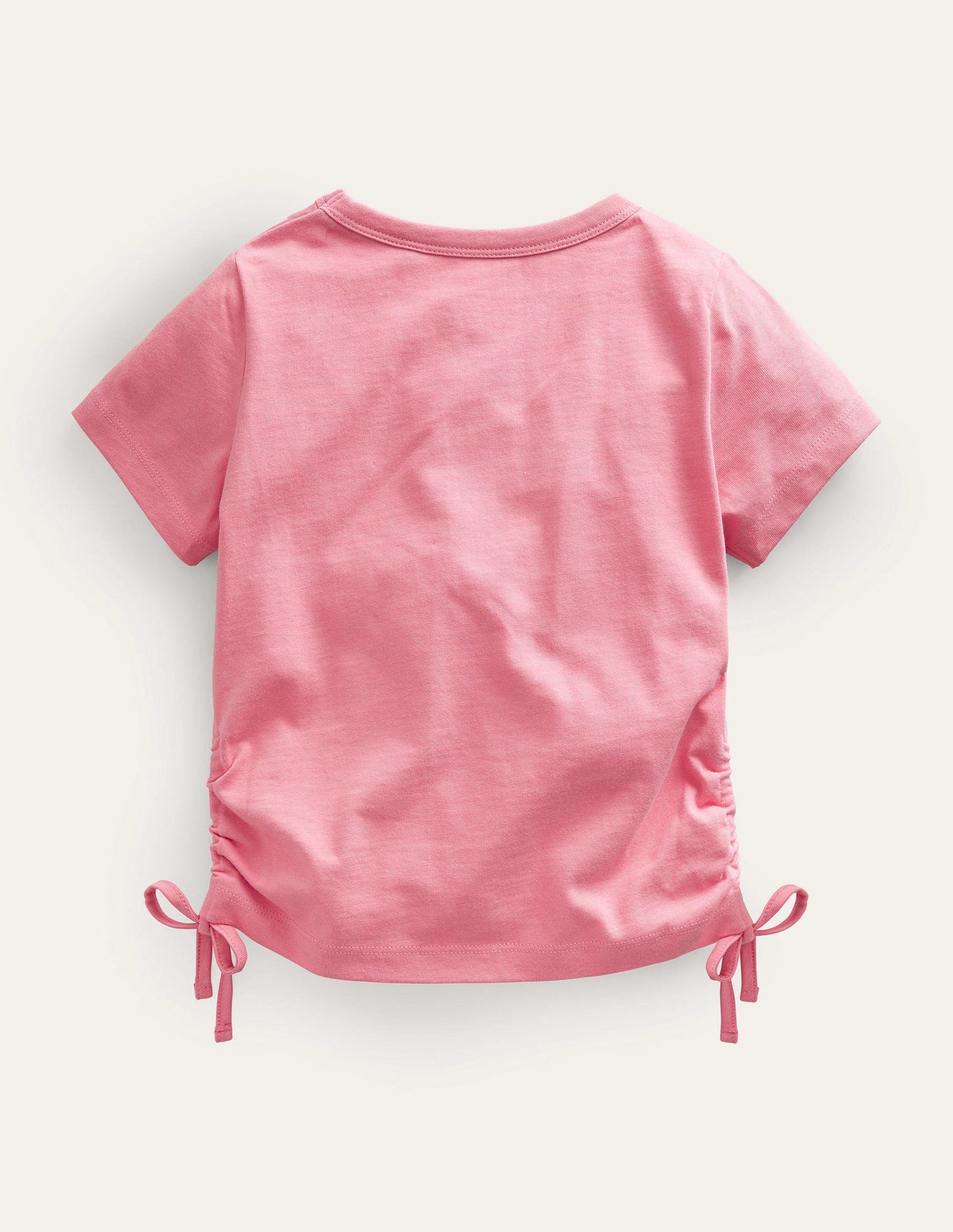 Ruched Side Tee-Peach Punch Pink