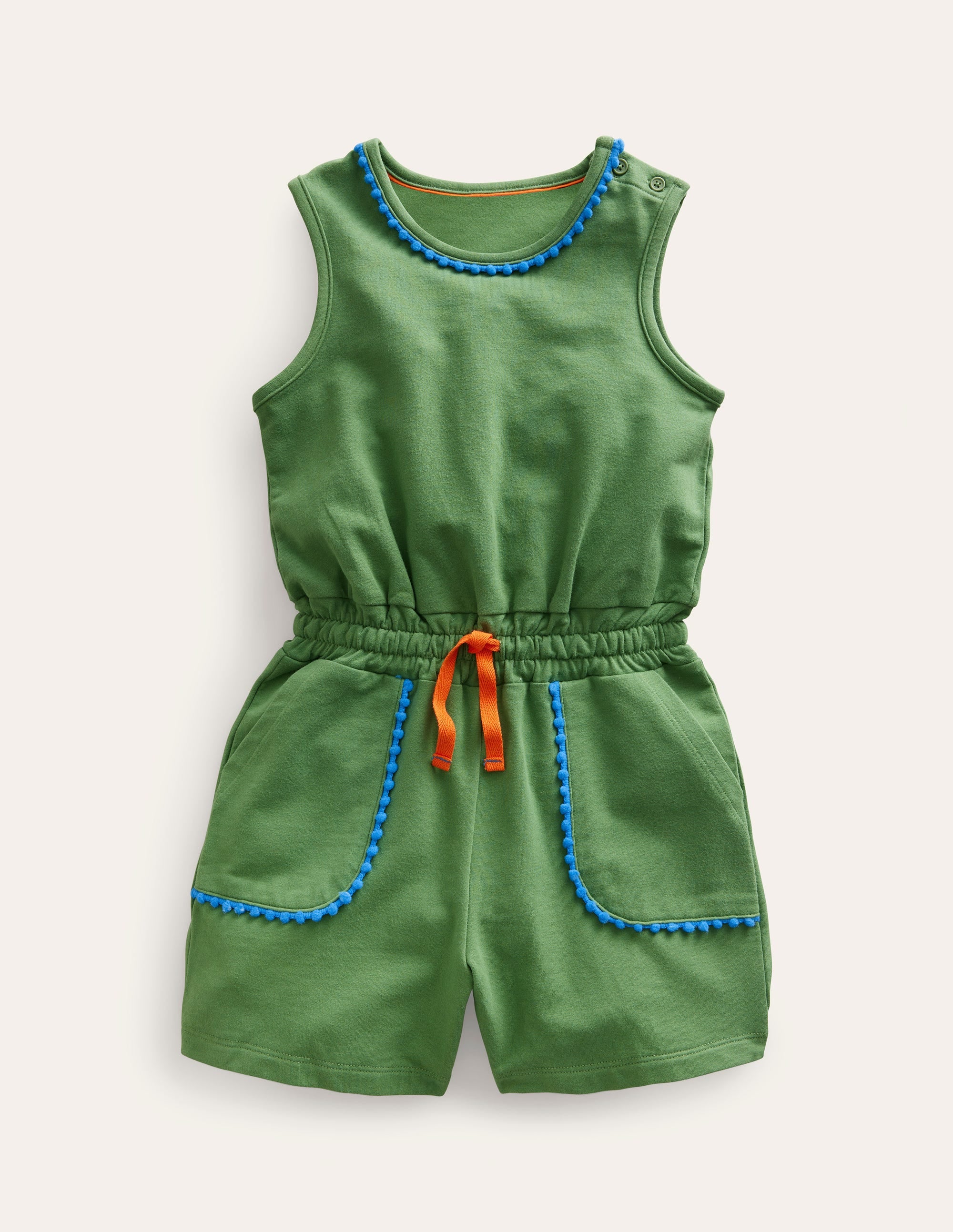 Relaxed Jersey Playsuit-Safari Green - Image 1