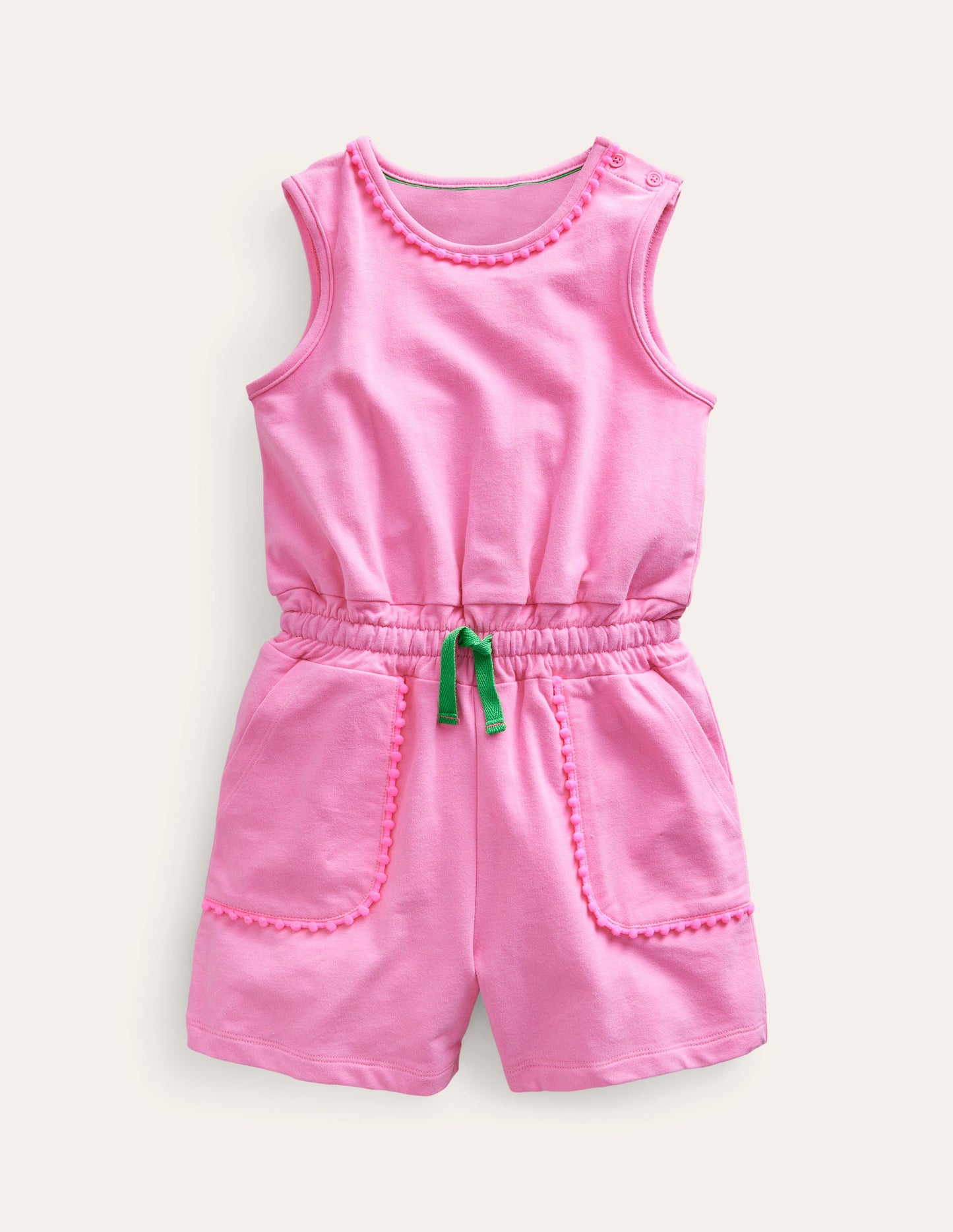 Relaxed Jersey Playsuit-Bright Petal