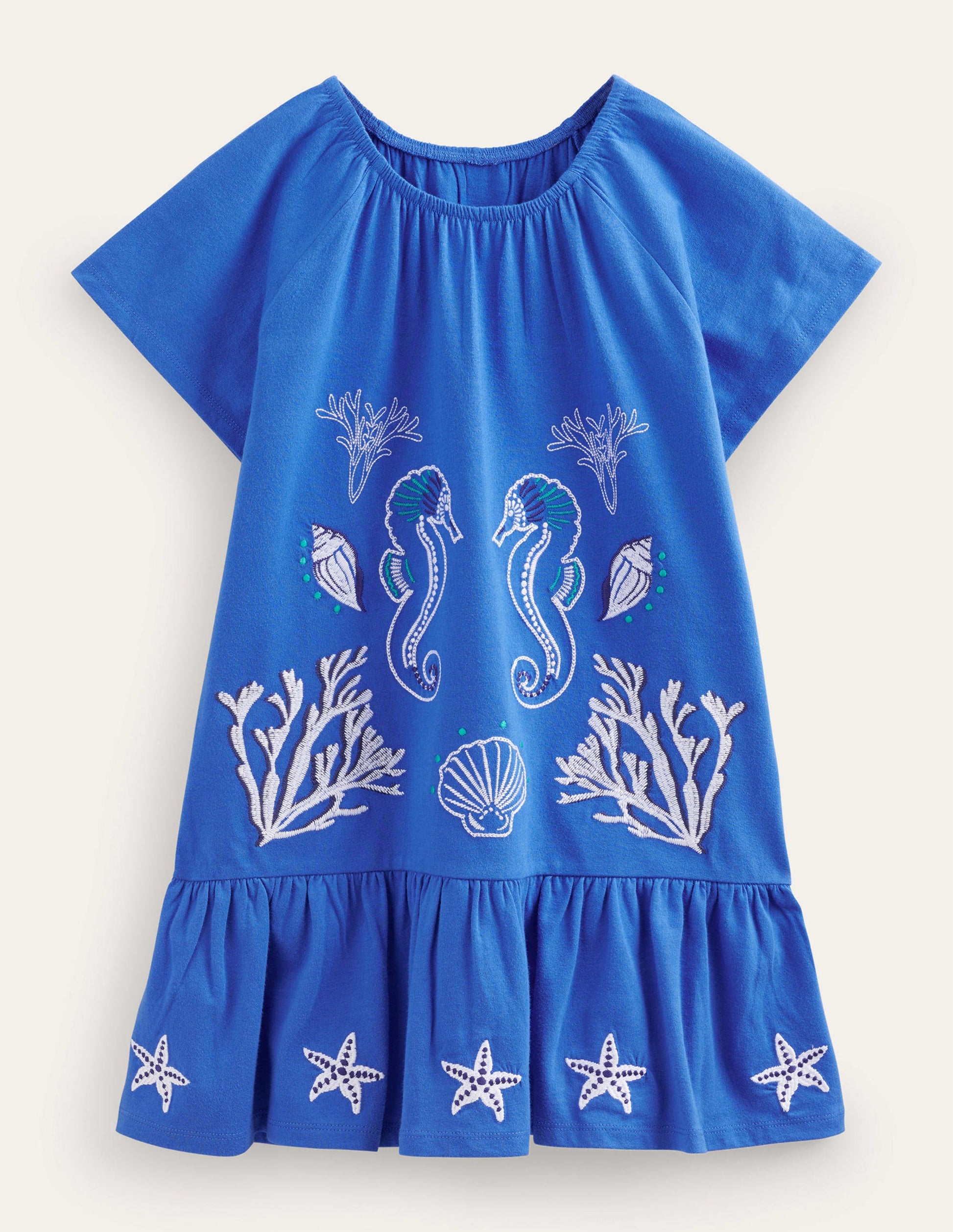 Relaxed Waist Jersey Dress-Cabana Blue-1