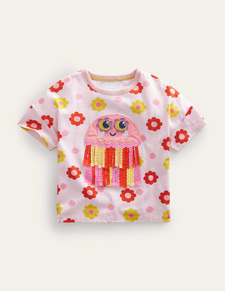 Appliqué Flutter Jellyfish Top-Fire Red Jellyfish