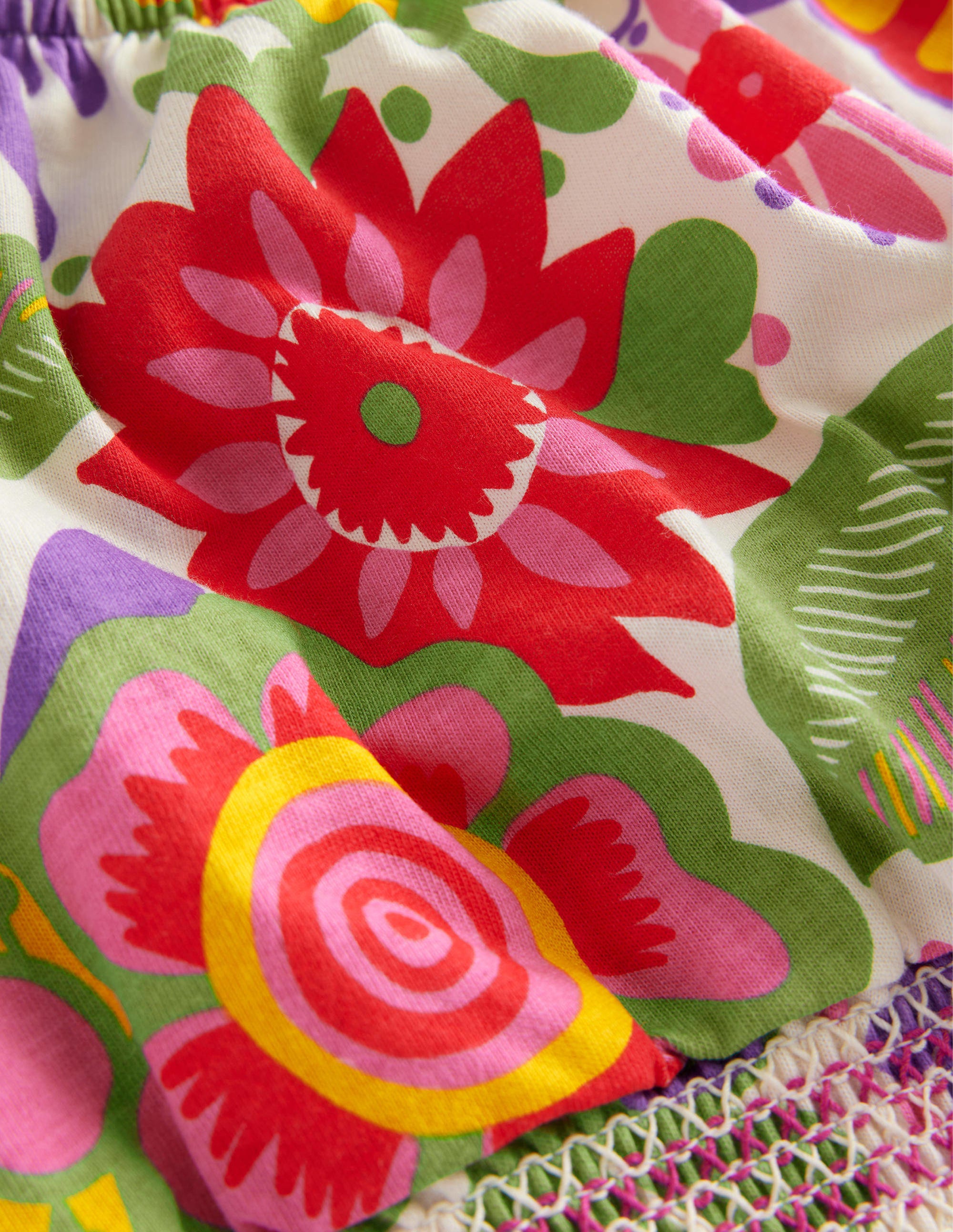 Square Neck Crop Top-Multi Festival Floral - Image 3