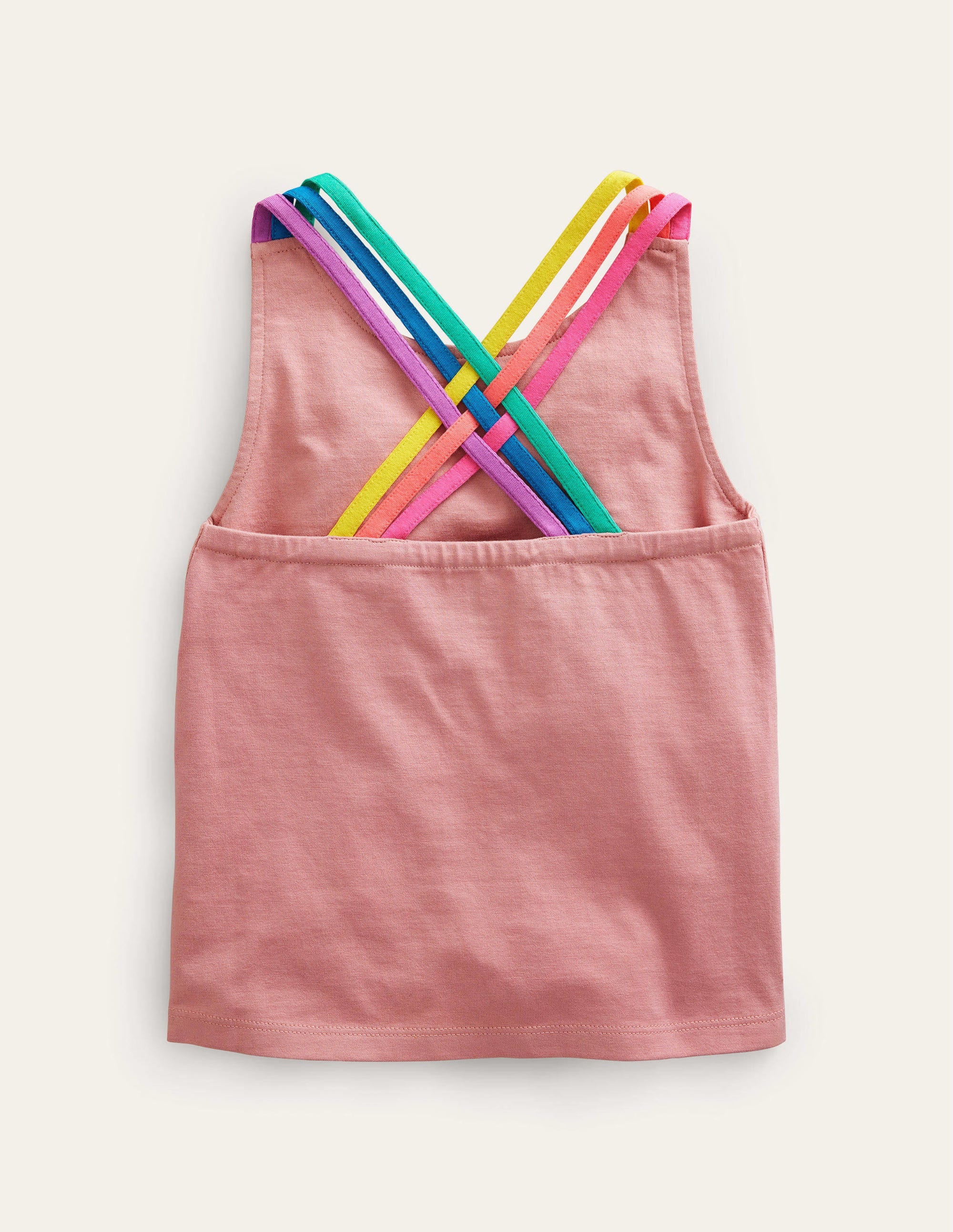 Rainbow Cross-Back Vest-Almond Pink - Image 2