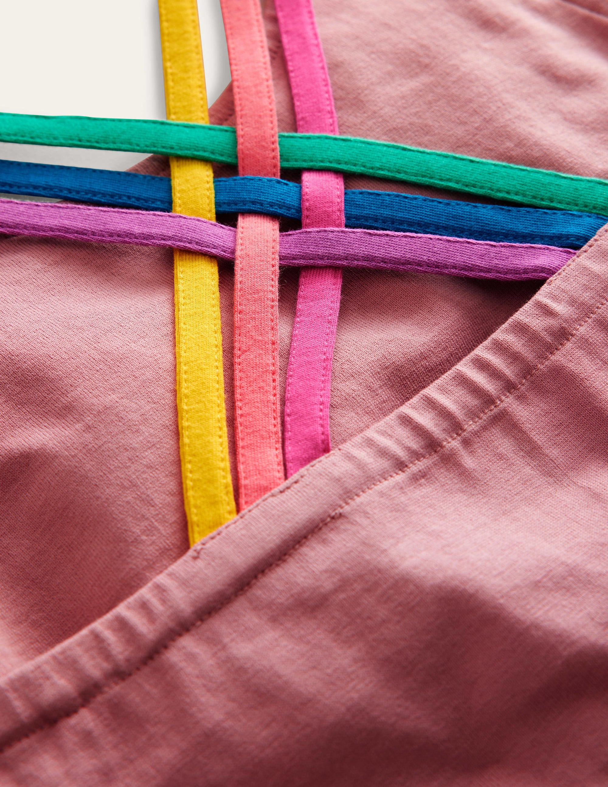 Rainbow Cross-Back Vest-Almond Pink - Image 3