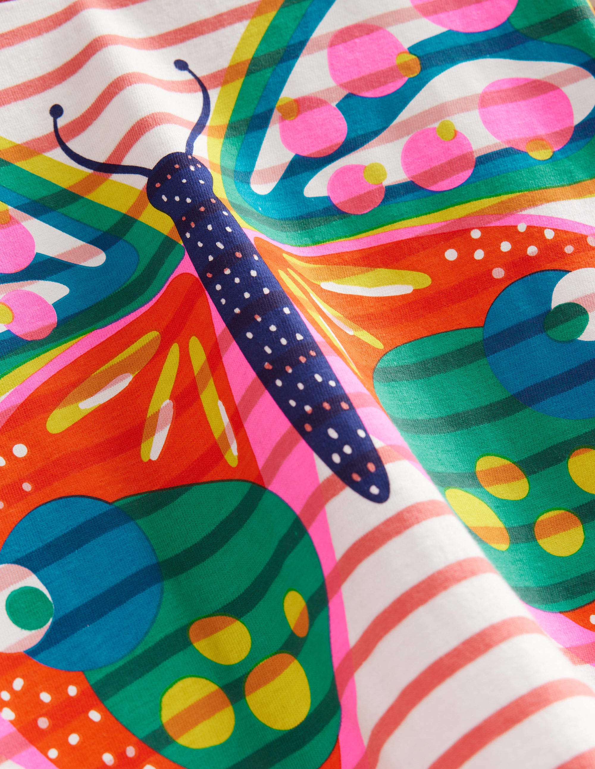 Printed Logo Jersey Dress-Peach Punch Pink Butterfly - Image 3