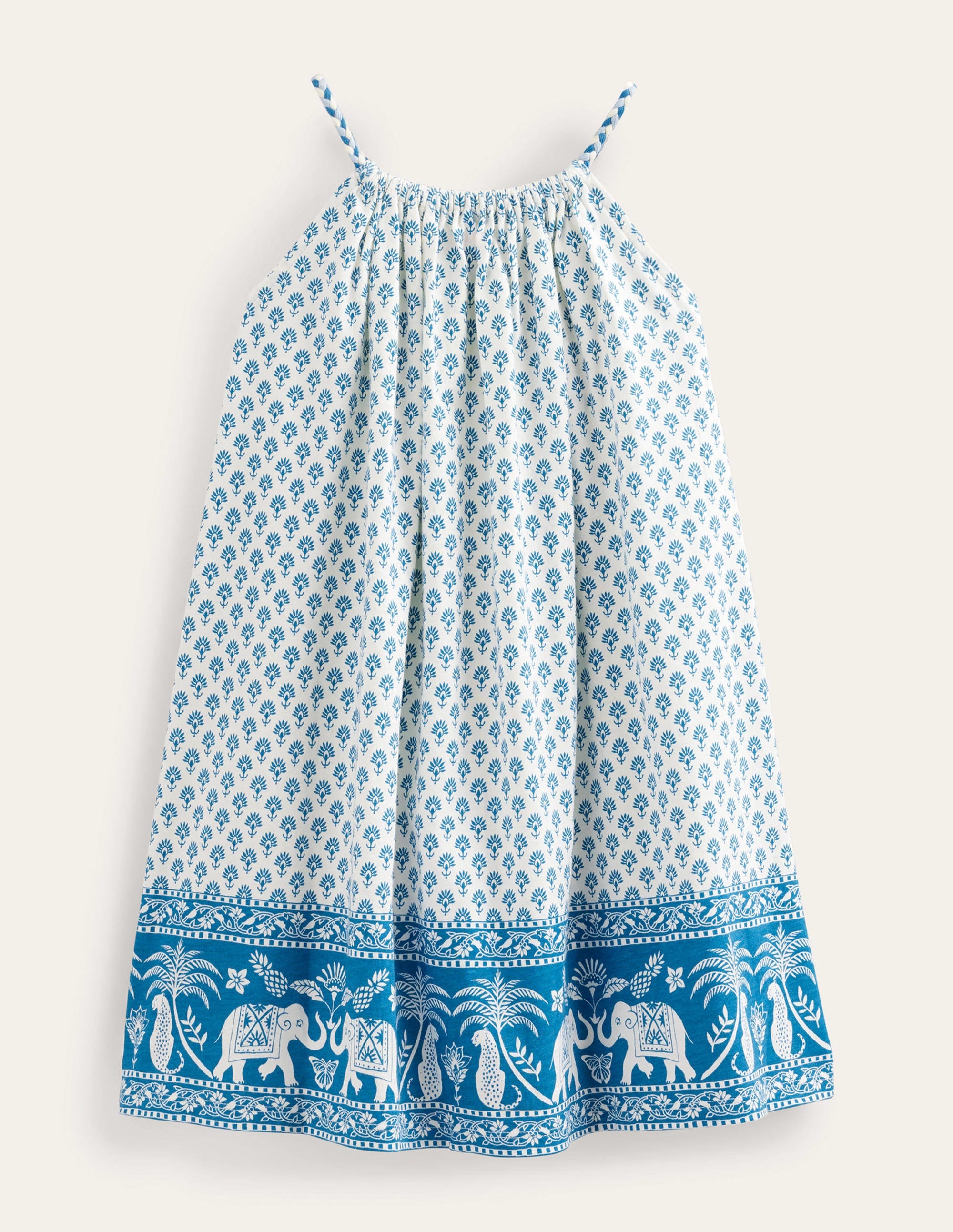 Plaited Jersey Strap Dress-Island Blue Goa Hem - Image 2