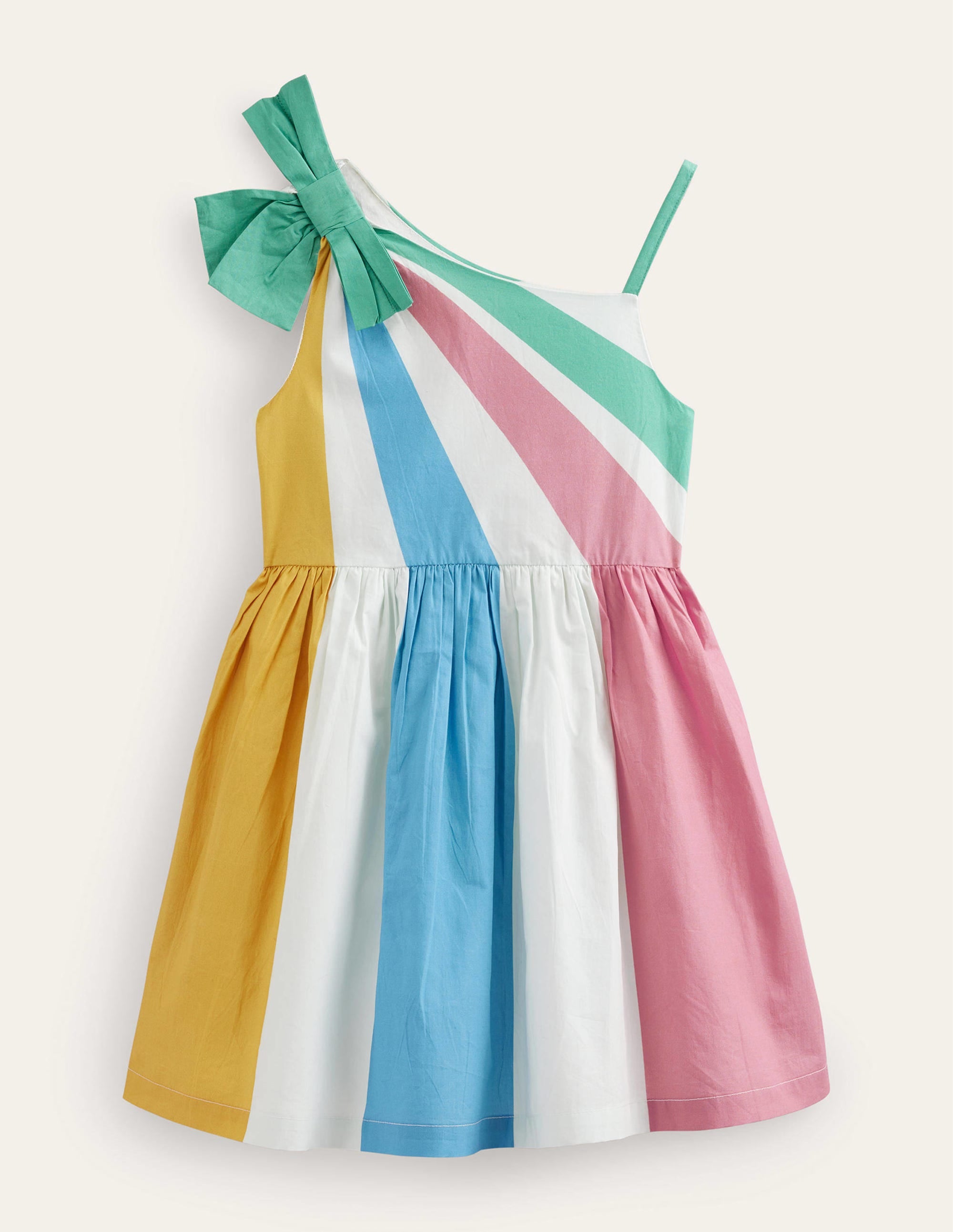 One Shoulder Tie Dress-Spicy Mustard - Image 1