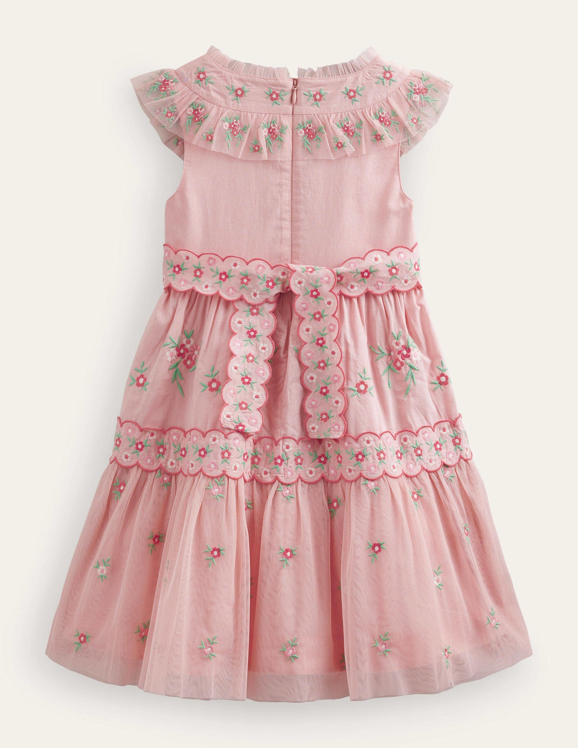 Embroidered Ditsy Tulle Dress-Provence Pink-2