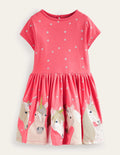 Jersey Unicorn Appliqué Dress-Unicorns