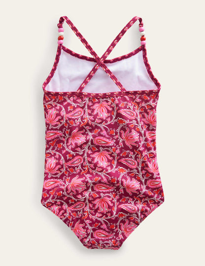 Beaded Swimsuit-Raspberry Radiance Paisley-2