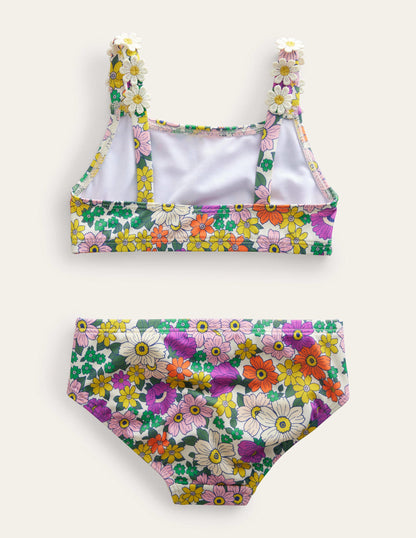 Daisy Strap Bikini-Ivory & Radiant Orchid Floral-4