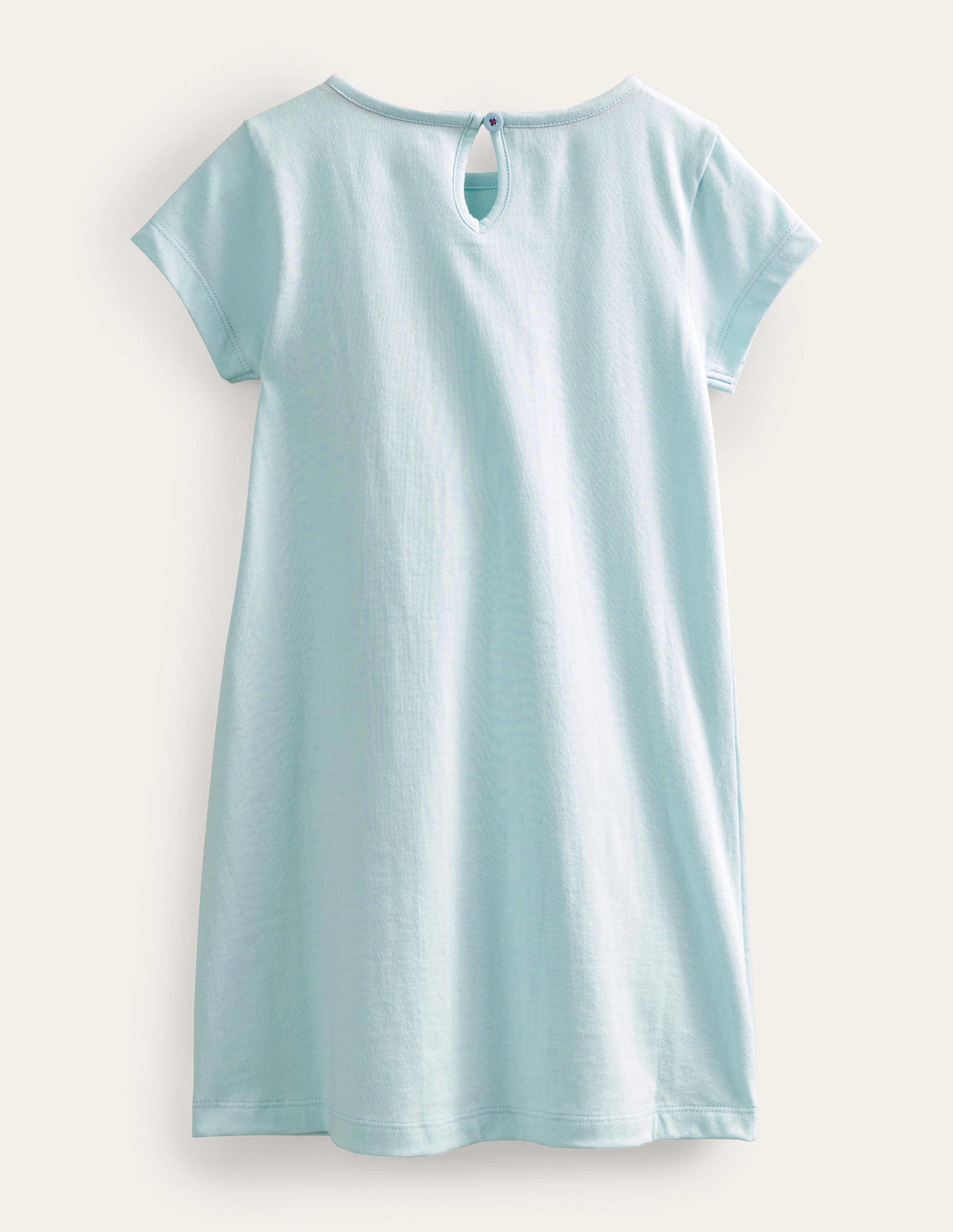 Applique T-Shirt Dress-Iced Aqua Blue-2