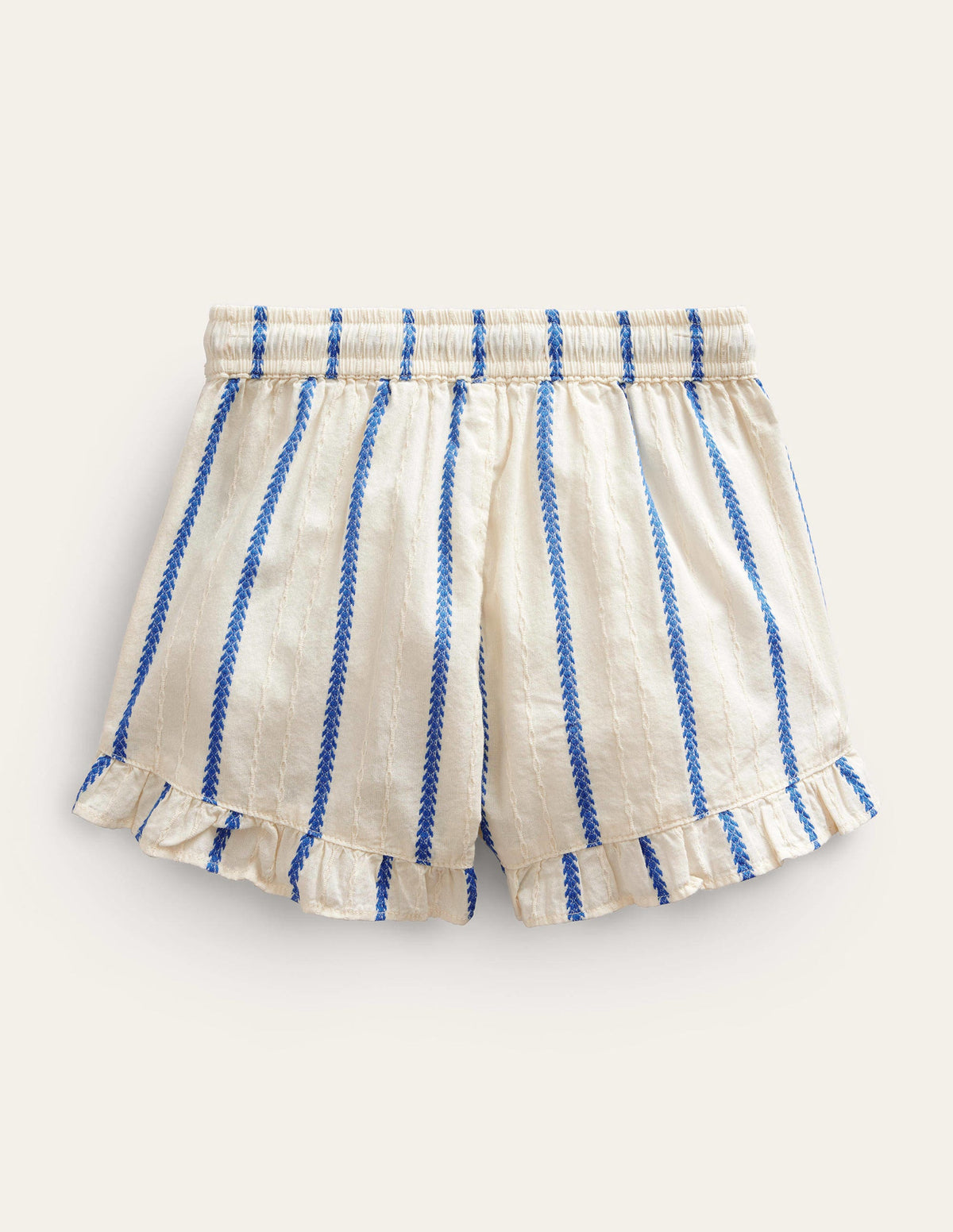 Frill Hem Woven Shorts-Ivory - Image 2