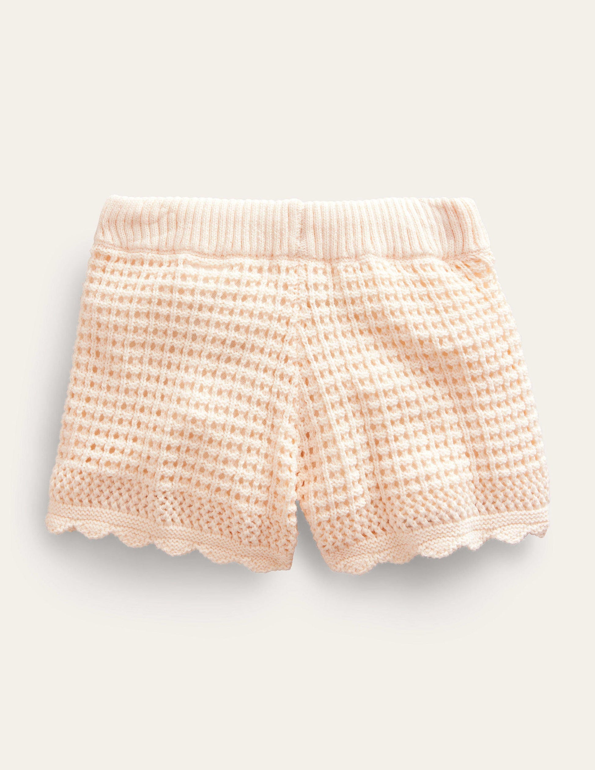 Mock Crochet Shorts-Dorset Cream-2
