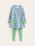 Tunic and Leggings Set-Blue Bunny Hop