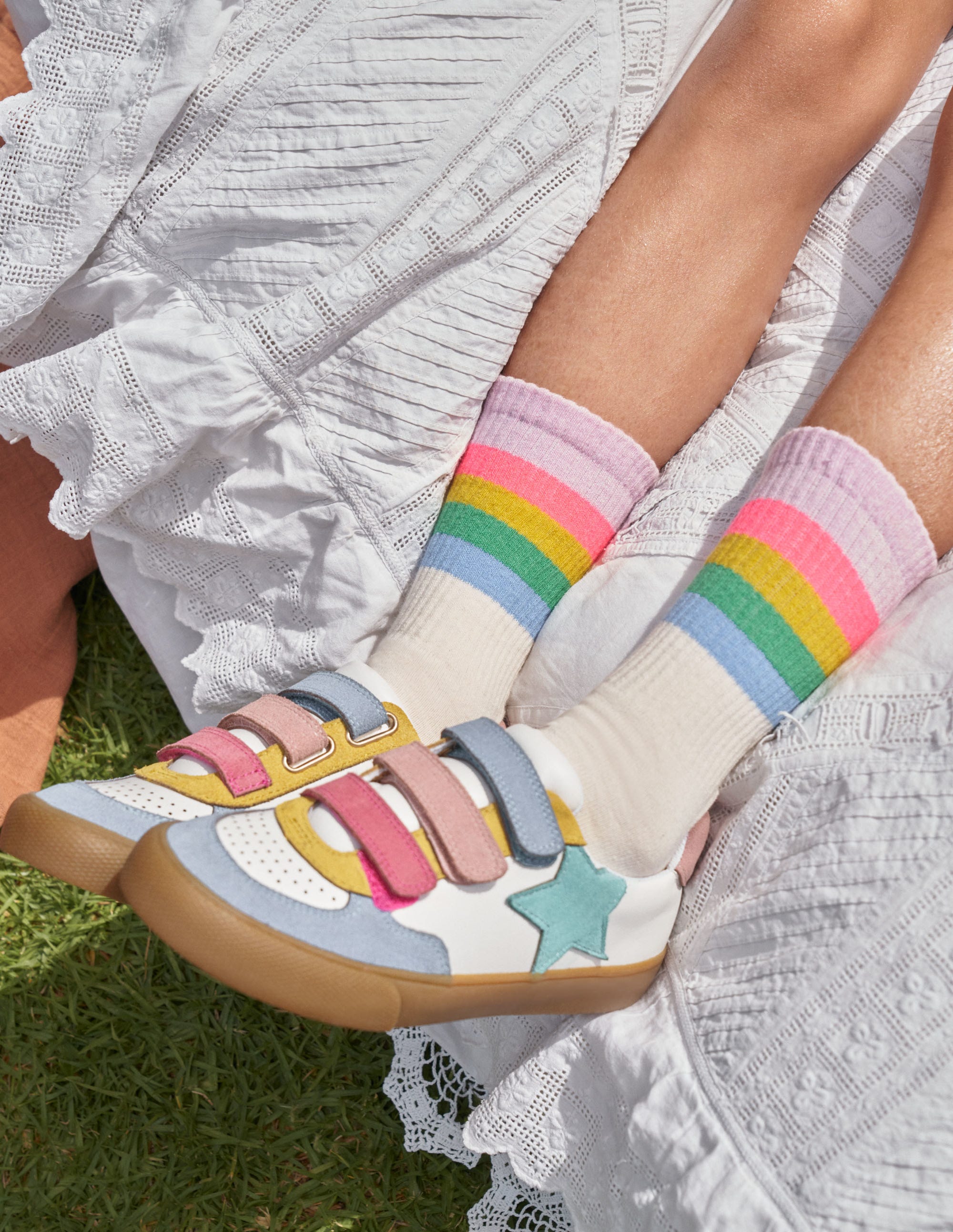 Leather Low Tops-Multi Pastel - Image 4
