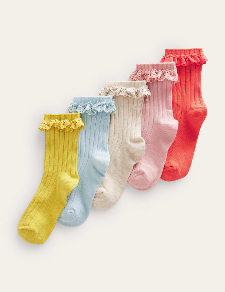 5-Pack Frilly Socks-Multi
