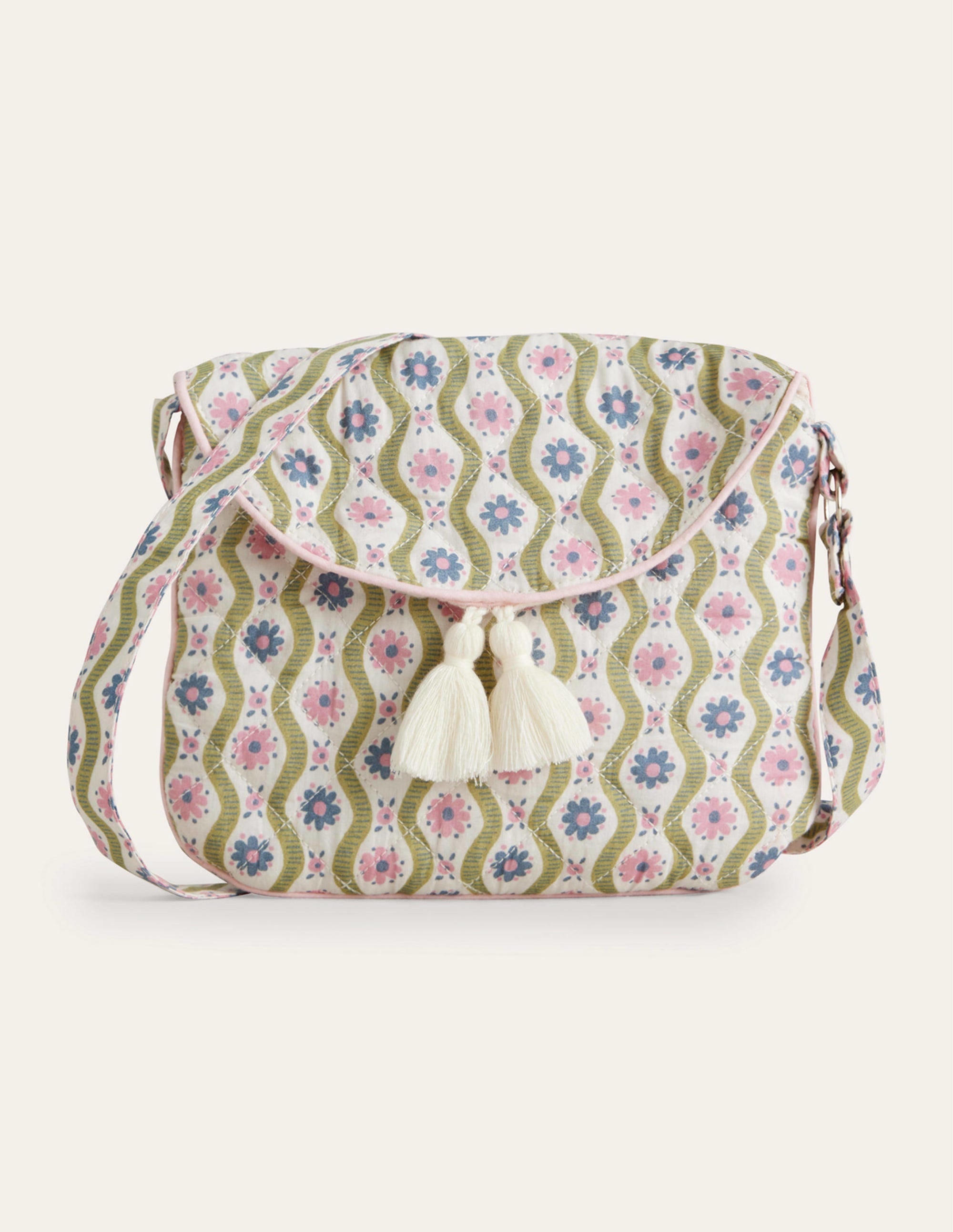 Quilted Crossbody Bag-Vanilla Pod Daisy Wave - Image 1