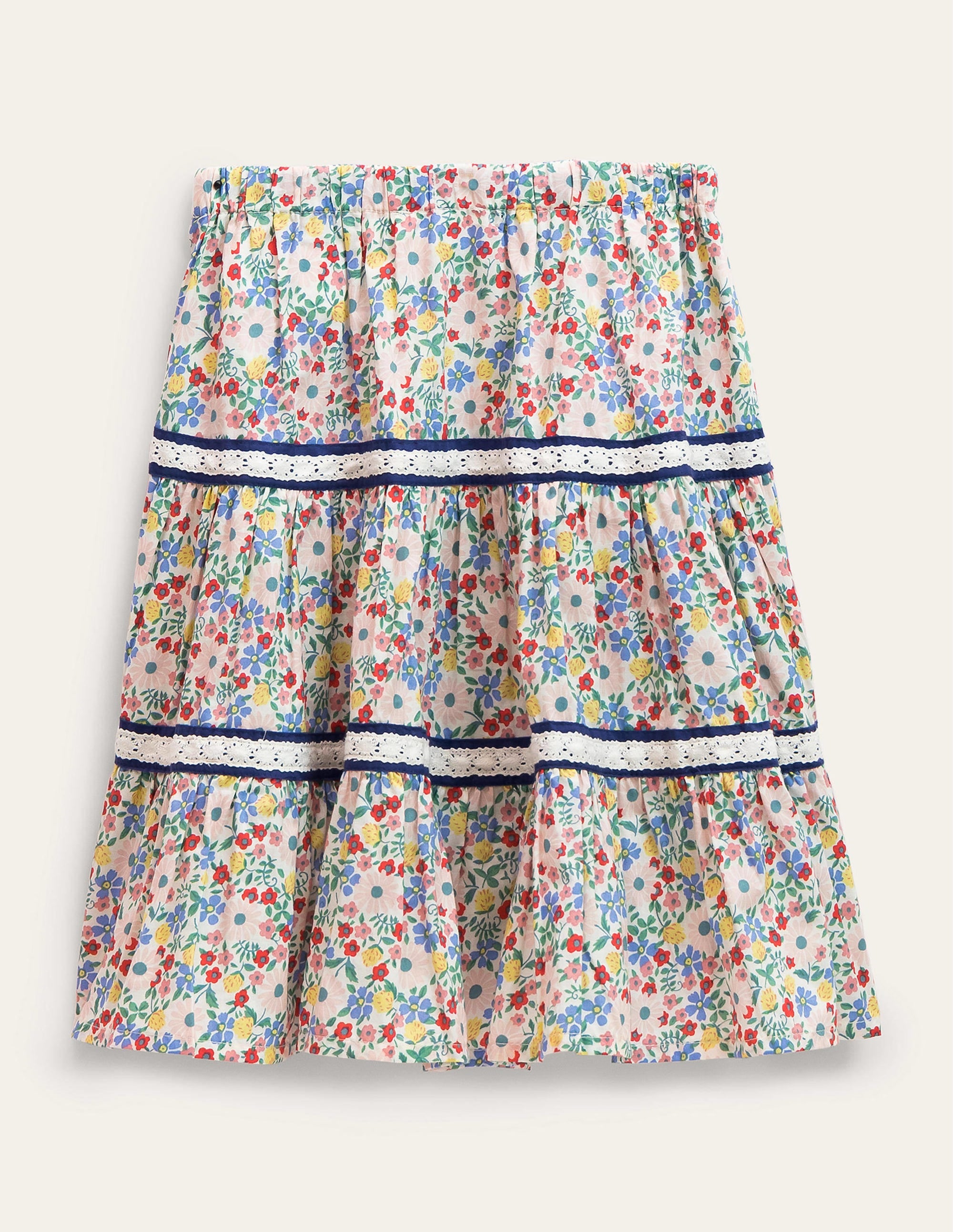 Midi Tiered Skirt-Vanilla Pod Floral - Image 2