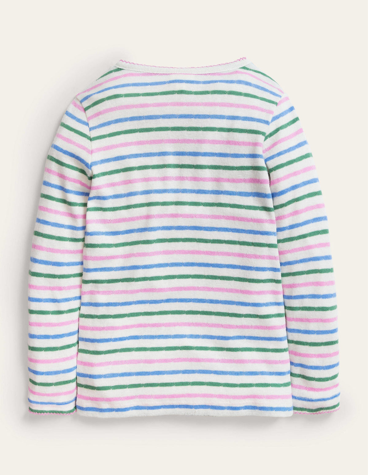 Supersoft Pointelle T-shirt-Boto Pink/Blue - Image 2