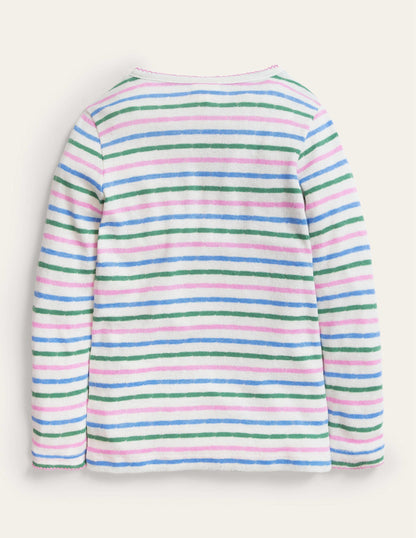Supersoft Pointelle T-shirt-Boto Pink/Blue-2