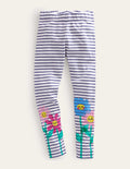 Fun Leggings-Vanilla Pod/Navy Flowers