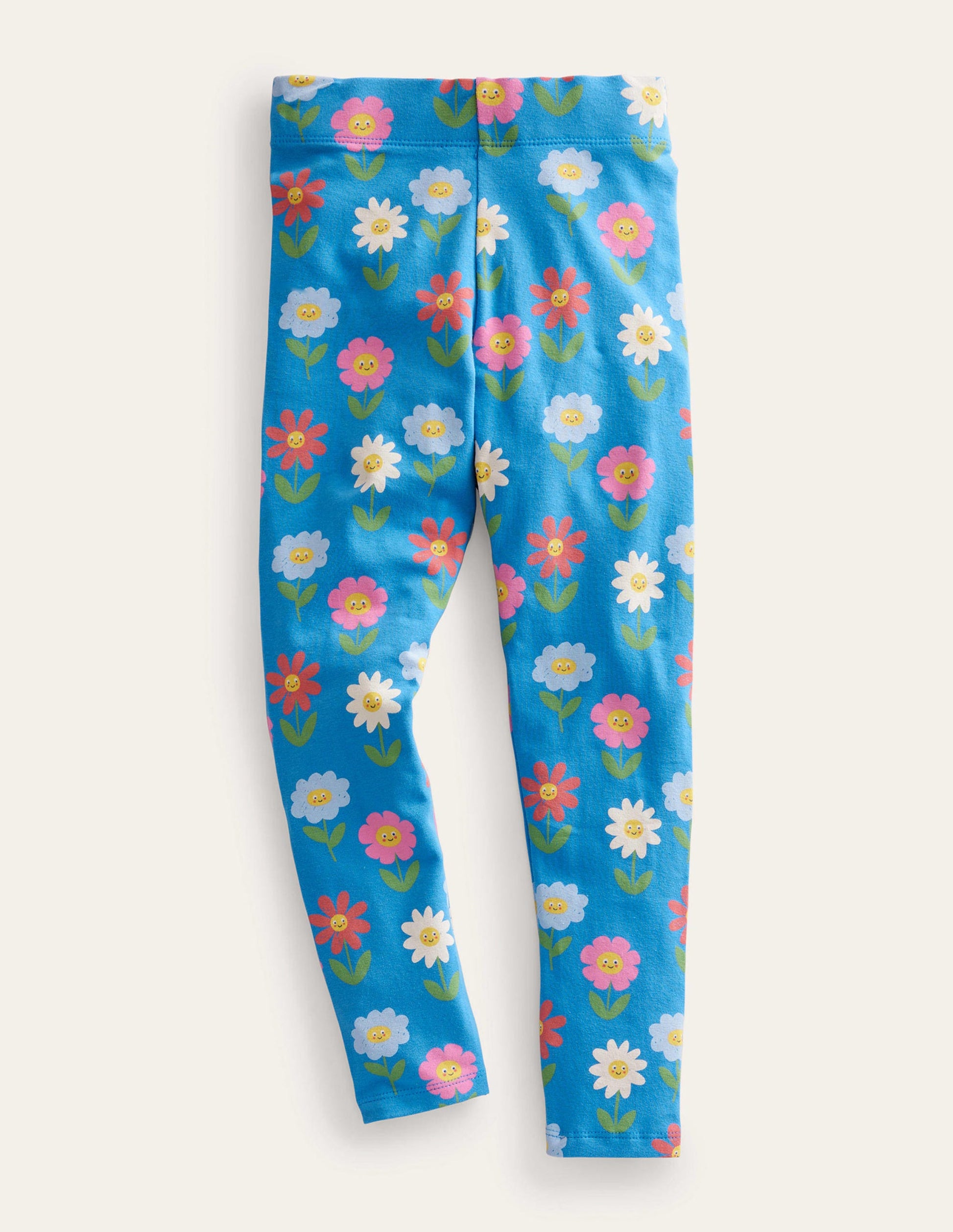 Fun Leggings-Penzance Blue Flowers-1