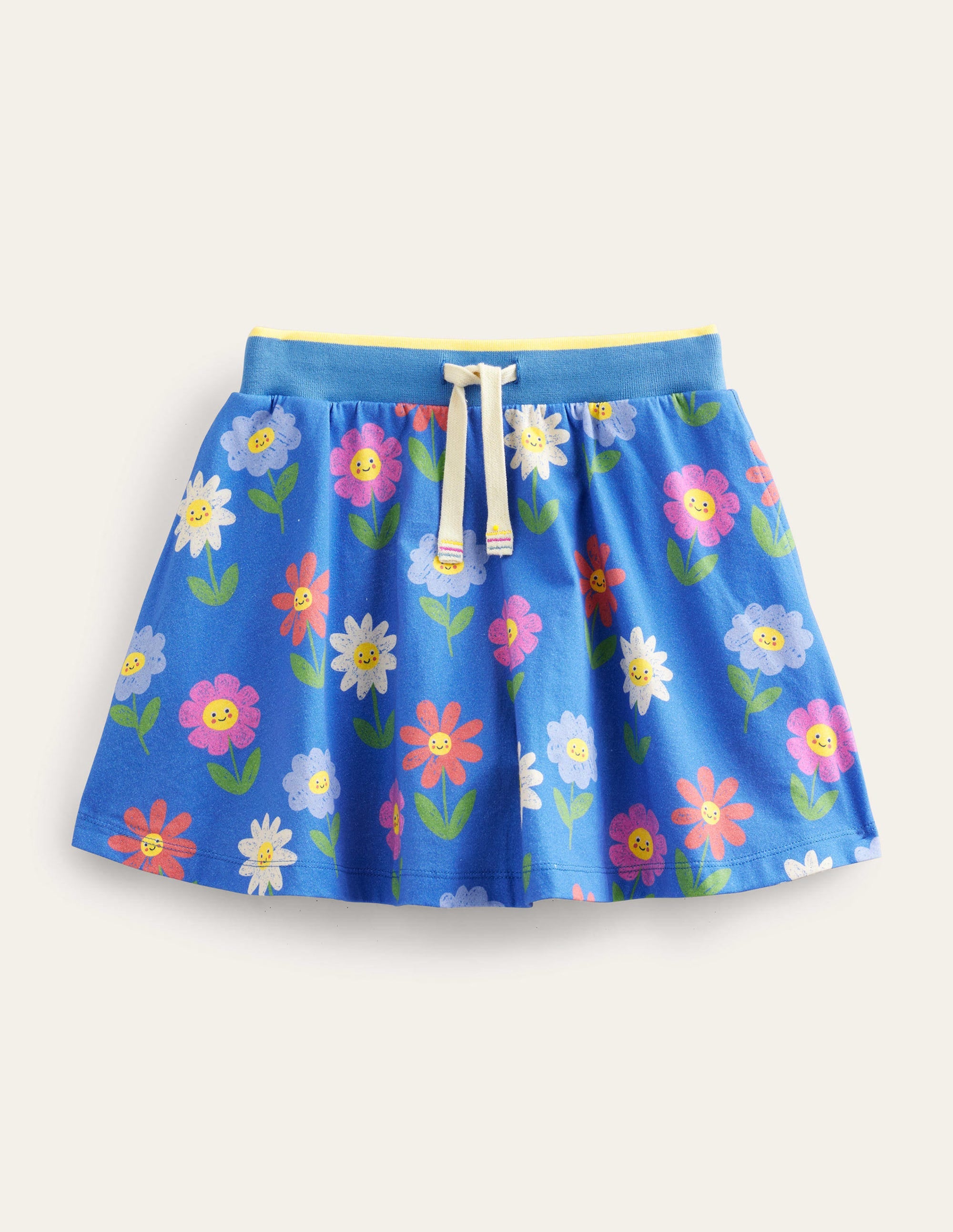 Printed Jersey Skort-Penzance Blue Flowers - Image 1