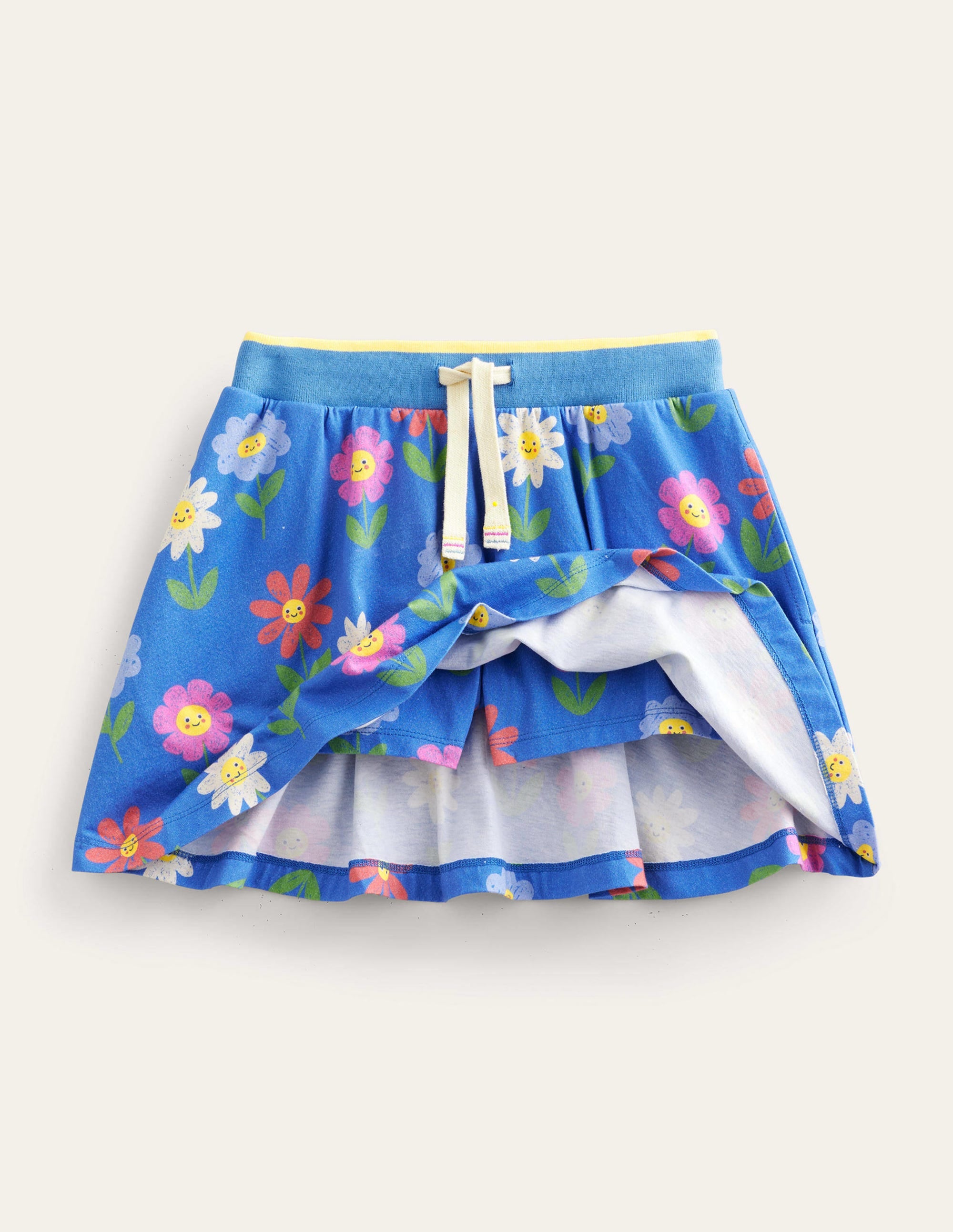 Printed Jersey Skort-Penzance Blue Flowers - Image 4