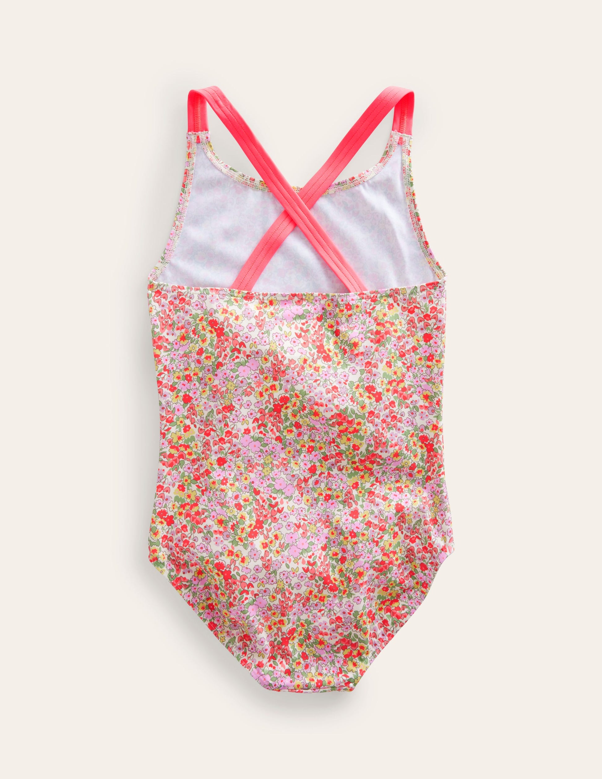 Cross-back Printed Swimsuit-Spring Time Floral-2
