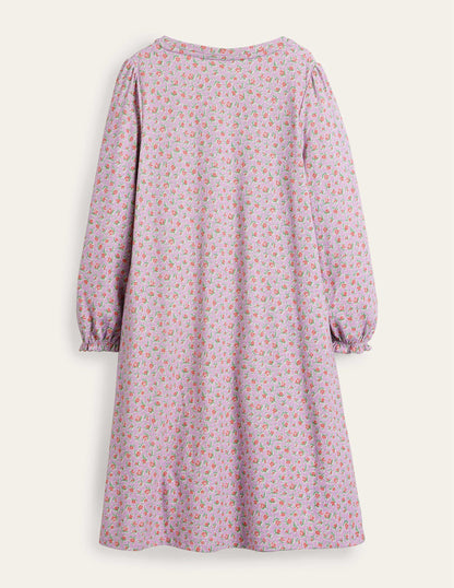 Printed Long-sleeved Nightie-Lilac Vintage Sprig-2