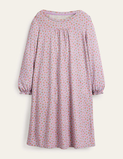 Printed Long-sleeved Nightie-Lilac Vintage Sprig-1