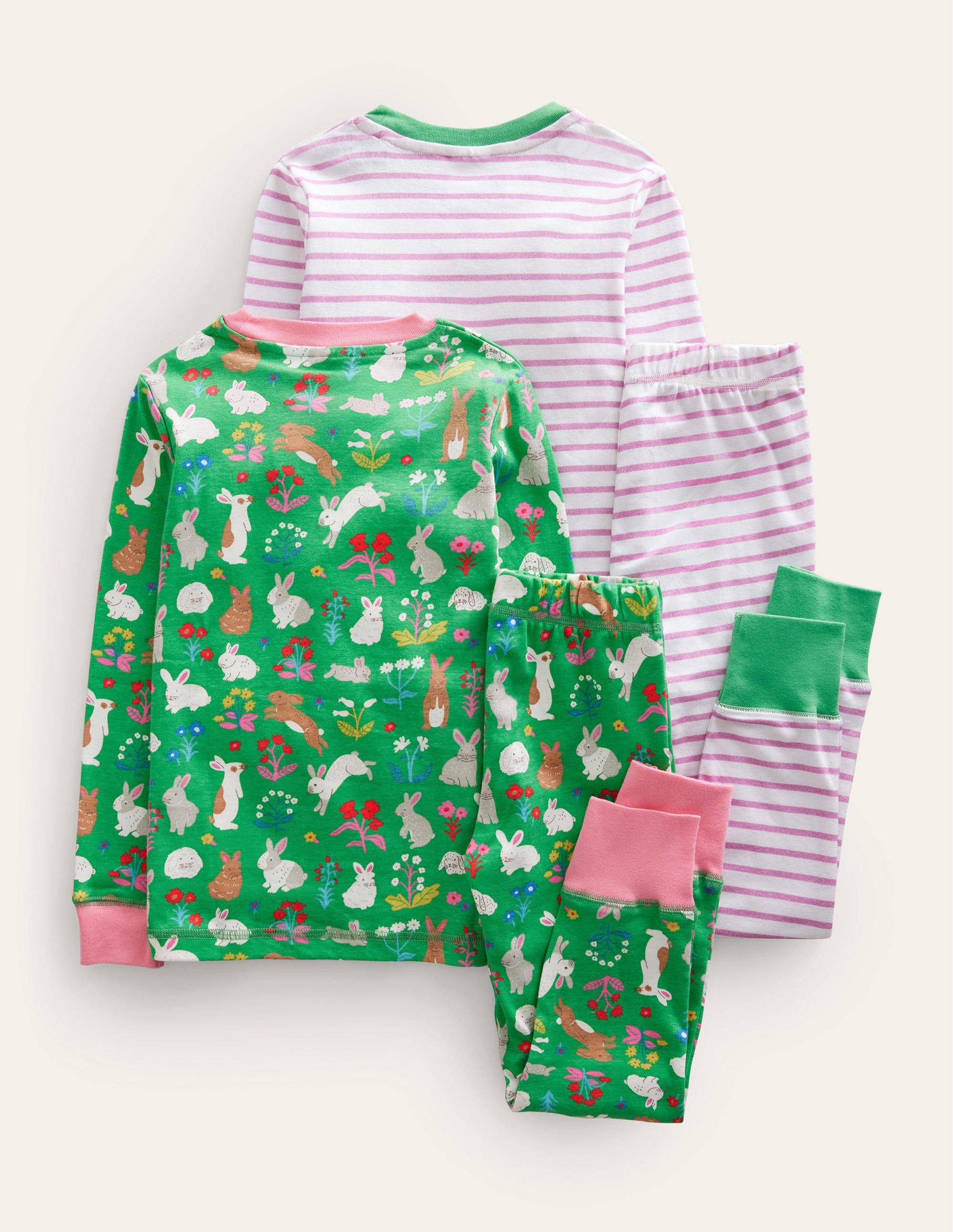 Twin Pack Snug Pyjamas-Aloe Green Bunnies - Image 2