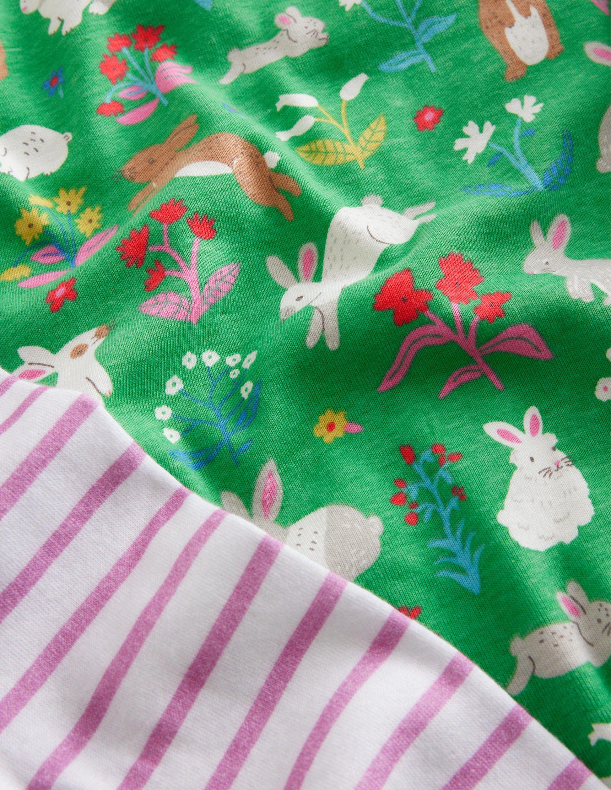 Twin Pack Snug Pyjamas-Aloe Green Bunnies-3