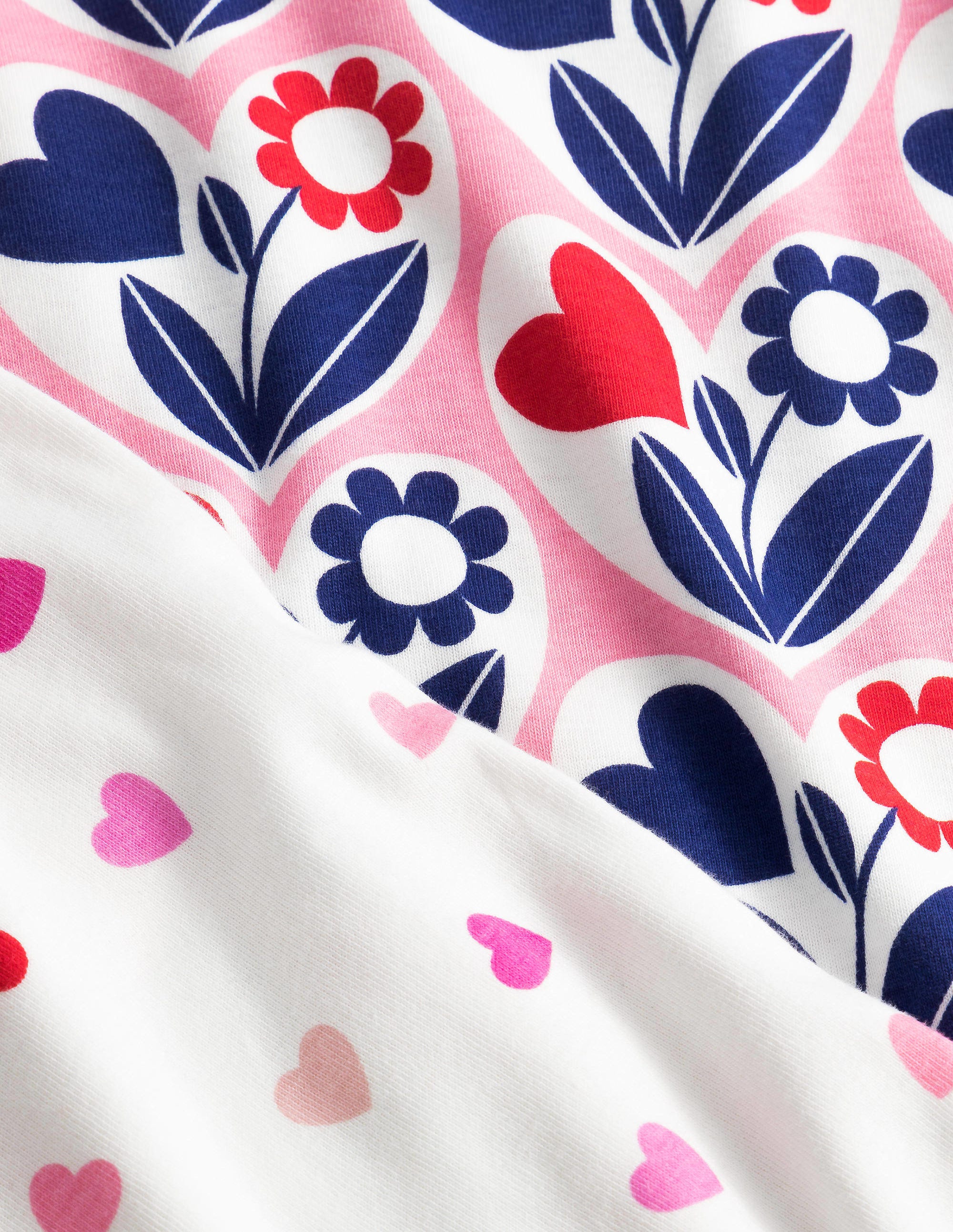 Twin Pack Snug Pyjamas-Pink/Navy Hearts - Image 3