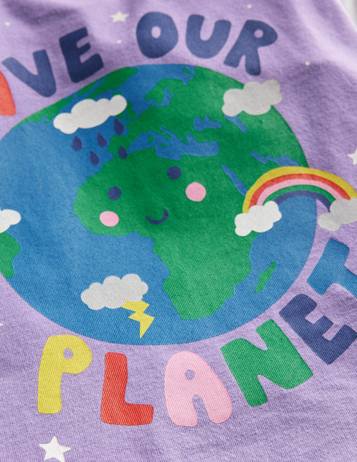 Graphic Rainbow T-shirt-Purple Love Our Planet-3